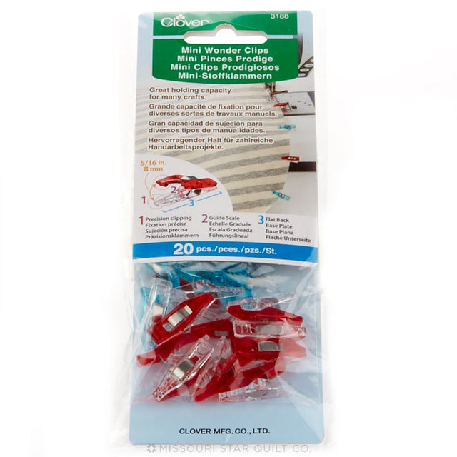 Mini Wonder Clips Red and Blue, 20 Count