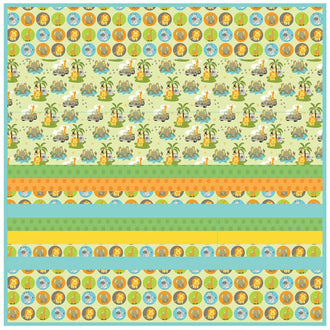 Minky Safari Jeep Strip Quilt Kit