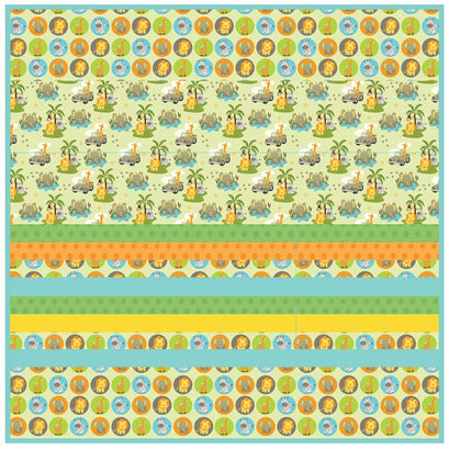 Minky Safari Jeep Strip Quilt Kit