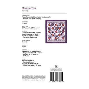 Missing You Quilt Pattern by Missouri Star