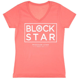 Missouri Star BLOCK Star Coral T-Shirt - Small
