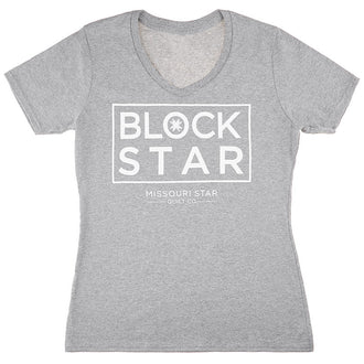 Missouri Star BLOCK Star Heather Grey T-Shirt - Medium