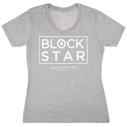Missouri Star BLOCK Star Heather Grey T-Shirt - Medium