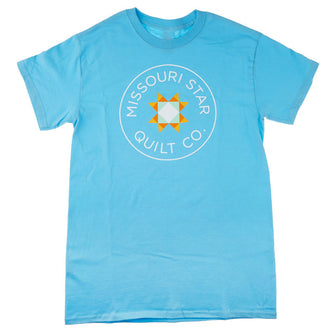 Missouri Star Circle Logo Round Neck Sky T-Shirt - 4XL