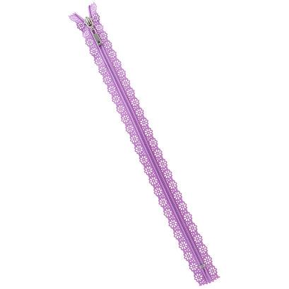 Missouri Star Fancy Zips - 14" Lacy Eyelet Purple