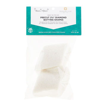 Missouri Star Quilt As You Go 2 1/2" Diamond Precut Batting Shapes