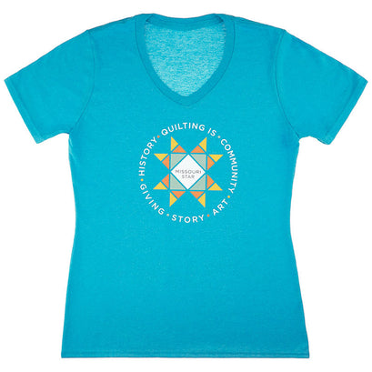 Missouri Star Quilting Is Neon Blue T-Shirt - Medium