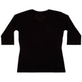 Missouri Star Sew Brave Fitted V-Neck 3/4 Sleeve Black Shirt - XL Alternative View #1
