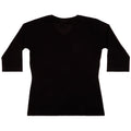 Missouri Star Sew Brave Fitted V-Neck 3/4 Sleeve Black Shirt - Large Alternative View #1