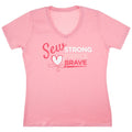 Missouri Star Sew Brave V-Neck Pink T-Shirt - 4XL