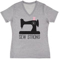 Missouri Star Sew Strong V-Neck Grey T-Shirt - Small