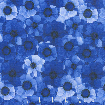 Misty - Packed Flowers Royal Digitally Printed Yardage
