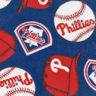 MLB Fleece - Philadelphia Phillies Blue Yardage