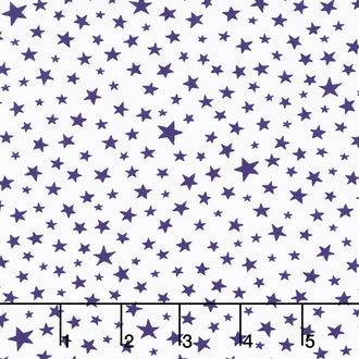Modafications - Stars Purple on White Yardage