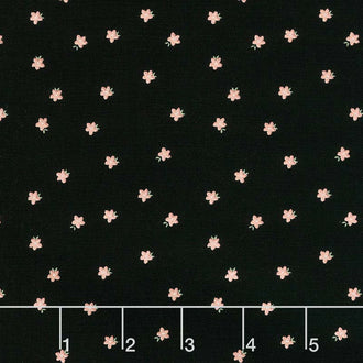 Modern Farmhouse - Mini Floral Black Metallic Yardage