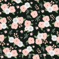 Modern Farmhouse - Modern Floral Black Metallic Yardage