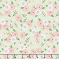 Modern Farmhouse - Modern Floral Sage Metallic Yardage