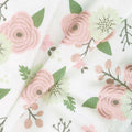 Modern Farmhouse - Modern Floral White Metallic Yardage