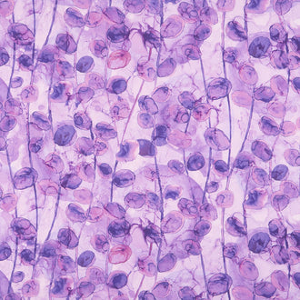 Modern Love - Leaves Dark Purple Digitally Printed Yardage