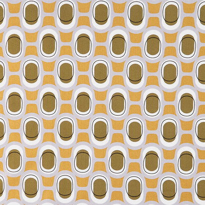 Modern Retro - Orbs Olive Barkcloth Yardage