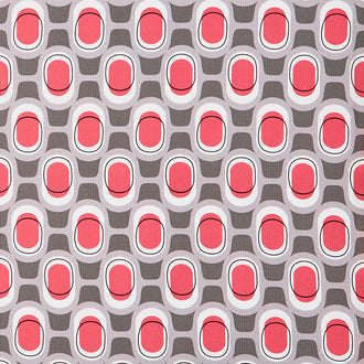 Modern Retro - Orbs Pink Barkcloth Yardage