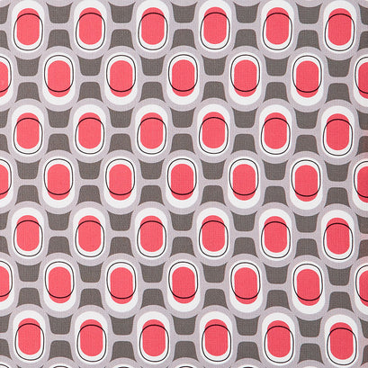 Modern Retro - Orbs Pink Barkcloth Yardage
