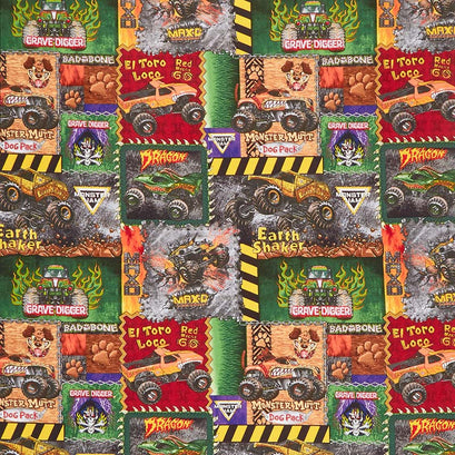 Monster Jam - Monster Truck Patch Multi Yardage