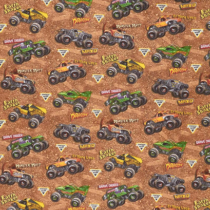 Monster Jam - Monster Trucks Tossed Multi Yardage