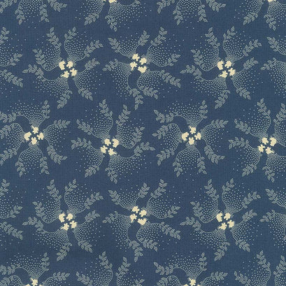 Mood in Blue - Twirling Vine Blue Yardage