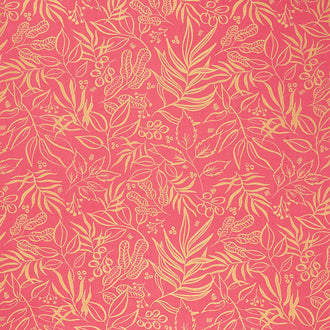Moody Bloom - Leaf it to Me Fuchsia Metallic Yardage