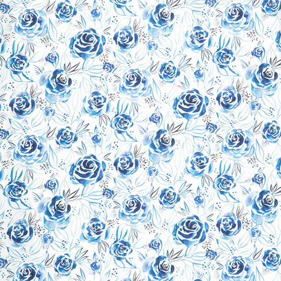 Moody Bloom - Rosette Indigo Digitally Printed Yardage