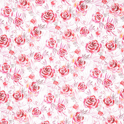 Moody Bloom - Rosette Magenta Digitally Printed Yardage