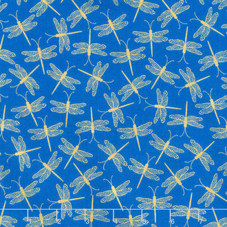 Moonlight Serenade - Dragonfly Serenade Royal Metallic Yardage