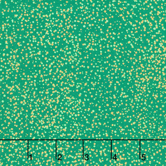 Moonlight Serenade - Moonlit Dots Kelly Green Metallic Yardage