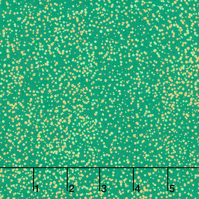 Moonlight Serenade - Moonlit Dots Kelly Green Metallic Yardage