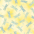 Moonlight Serenade - Moonlit Dragonflies Yellow Metallic Yardage