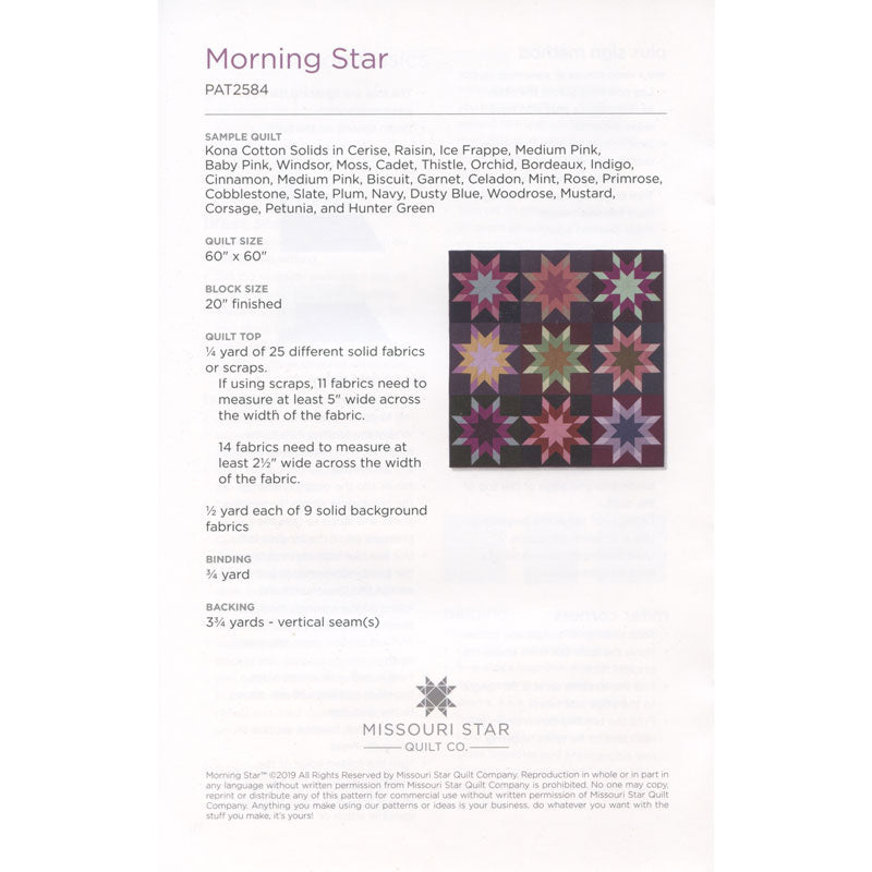 Morning Star Quilt Pattern by Missouri Star Alternative View #1
