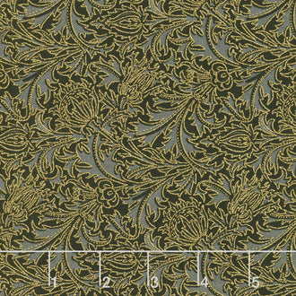 Morris Holiday 1897 - Thistle Ebony 108" Wide Metallic Backing