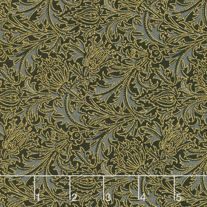 Morris Holiday 1897 - Thistle Ebony 108" Wide Metallic Backing