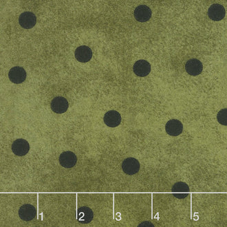 Most Wonderful Time Flannel - Big Dots Green Black Yardage
