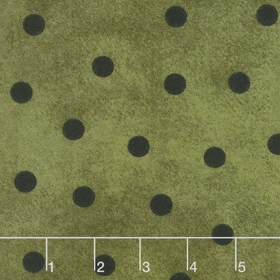 Most Wonderful Time Flannel - Big Dots Green Black Yardage