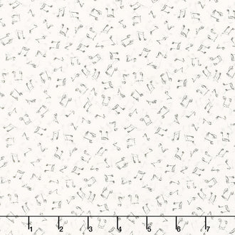 Musical Gift - Music Notes Cream Yardage