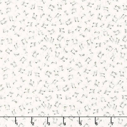 Musical Gift - Music Notes Cream Yardage