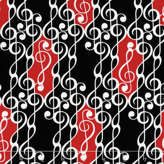 Musical Moments - G Clef Scroll Black Yardage