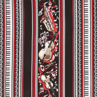Musical Moments - Musical Stripe Black Yardage