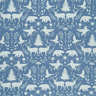 Mystical Land - Mirror Lake Moonlit Blue Yardage