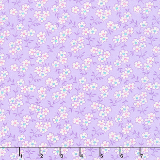 Nana Mae IV - Multicolored Daisy Purple Yardage