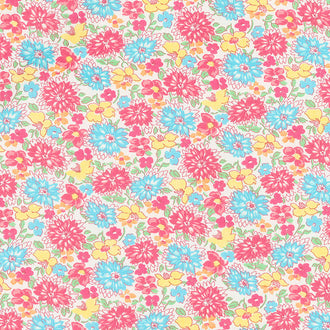 Nana Mae IV - Multicolored Wildflowers Red Aqua Yardage