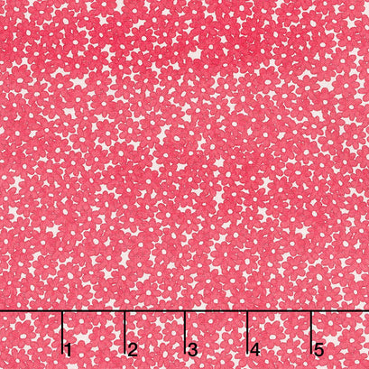 Nana Mae IV - Packed Monotone Daisy Red Yardage