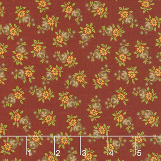 Nancy's Needle 1850-1880 - Prairie Flowers Berry Red Yardage
